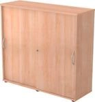 Schiebet&uuml;renschrank TARA, 3 Ordnerh&ouml;hen, B 1200 x T 400 x H 1180 mm, abschlie&szlig;- &