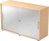 Schiebet&uuml;renschrank JENA, 2 OH, Front silber, B 1200 x T 400 x H 748 mm,...
