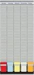 FRANKEN T-Kartentafel 5-Tage Wochenplaner, 31,5 x 78 cm, 5 Tr&auml;ger, 35 Schlitze,