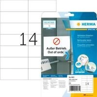 Herma Etiketten Nr. 5081, 105 x 42,3 mm, abl&ouml;sbar, selbstklebend, Papier, wei&szlig;, 350