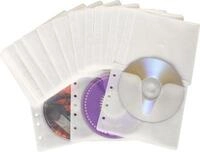CD/DVD-Vliestaschen, abheftbar, Universal-Lochung, wei&szlig;