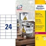 Avery Zweckform Folien-Etiketten, wetterfest, f&uuml;r Innen- und Au&szlig;enbereich, 70 x 37