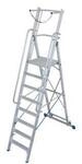 Alu-Stufen-Stehleiter, mit gro&szlig;er Standplattform, mit Sicherheitsb&uuml;gel und Kette, 8