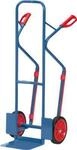 Stahlrohrkarre, bis 300 kg, H 1300 mm, Vollgummibereifung, blau