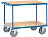 Tischwagen, Stahl/Holz, 2 Etagen, L 1000 x B 700 mm, bis 600 kg,