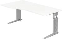 Freiformtisch TARVIS, B 1800 x T 800/1000 x H 680-860 mm, Gestell silber, wei&szlig;