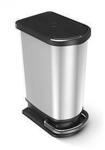 Treteimer Rotho duo PASO, 2x 25 l, oval, geruchsdicht, Kunststoff (BPA-frei), silber
