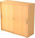 Schiebet&uuml;renschrank TARA, 3 Ordnerh&ouml;hen, B 1200 x T 400 x H 1180 mm, abschlie&szlig;- &