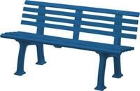 Gartenbank, 3-Sitzer, L 1500 mm, blau