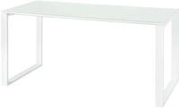 Schreibtisch MONTERIA, Rechteck, Glasauflage, Kufengestell, B 1600 x T 800 mm, wei&szlig;