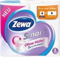 Toilettenpapier Zewa Smart, wei&szlig;, 3-lagig, 300 Blatt pro Rolle, 4 Rollen