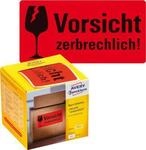 AVERY&reg; Zweckform Warnetiketten Zerbrechlich, B 100 x H 50 mm, rot, 1 Rolle mit 200