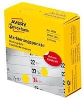 Avery Zweckform Markierungspunkte Spenderbox, permanent haftend, Dm. 19 mm, gelb