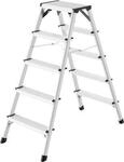 Hailo Alu-Sicherheits-Doppelstufenleiter D60 StandardLine, 2 x 5 Stufen,