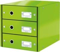 LEITZ&reg; 3 Schubladen Click + Store, hoch, gr&uuml;n