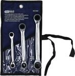 4 in 1 GEARplus umschaltbar Doppel-Ratschenringschl&uuml;ssel-Satz, 3-tlg