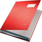 LEITZ Unterschriftenmappe A4, 20 F&auml;cher, Karton/Polypropylen, rot