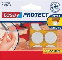 tesa&reg; Filzgleiter Protect&reg;, rund, selbstklebend, &Oslash; 22 mm, wei&szlig;, 12 St&uuml;ck