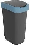 Abfalleimer Rotho TWIST, 50 l, 2 &Ouml;ffnungsm&ouml;glichkeiten, Kunststoff, blau