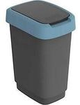 Abfalleimer Rotho TWIST, 10 l, 2 &Ouml;ffnungsm&ouml;glichkeiten, Kunststoff, blau