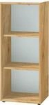 Regal MONTERIA, Glasauflage, 3 OH, B 400 x T 370 x H 1200 mm, Navarra Eiche/wei&szlig;