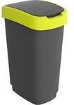 Abfalleimer Rotho TWIST, 50 l, 2 &Ouml;ffnungsm&ouml;glichkeiten, Kunststoff, limonengr&uuml;n
