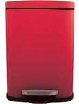 MSV Spirella Treteimer Akira, 5 l, eckig, Stahl matt, rot
