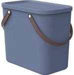 Aufbewahrungsbox ALBULA, mit Deckel, 25 Liter, B&uuml;gelgriff, stapelbar, aus recyceltem