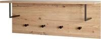 Wandgarderobe HAKU, 4 Haken mit jeweils 3 kg Tragkraft, Kleiderstangen, Hutablage, B
