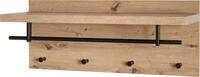 Wandgarderobe HAKU, 4 Haken mit jeweils 3 kg Tragkraft, Kleiderstange, Hutablage, B