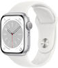 Apple Watch S8 Aluminium 41mm Silber (Sportarmband weiß) MP6K3FD/A