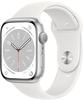 Apple Watch S8 Aluminium 45mm silber (Sportarmband weiß) MP6N3FD/A