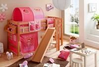 Ticaa Hochbett mit Rutsche Podestbett "Tino " Buche Natur Motiv, teilbar mit