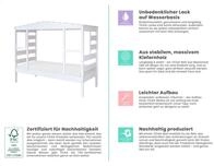 Ticaa Hausbett mit Bettkasten "Safari " Kiefer Wei&szlig; 4183335