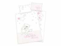 babybest® Flanell-Bettwäsche Lieblingsmensch rosa 100 x 135 cm