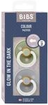 Bibs 2er-Pack Colour GLOW Schnuller Latex, 6-18M