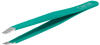 canal® Haarpinzette schräg, grün, rostfrei 9 cm