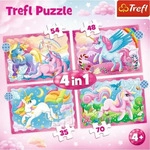 Trefl 4 in 1 Puzzle - Einh&ouml;rner