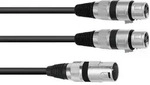 Omnitronic 30225210 XLR Adapterkabel [1x XLR-Stecker 3 polig - 2x XLR-Buchse 3 polig]