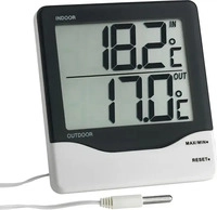 TFA Dostmann Kabelgebundenes Thermometer Schwarz-Wei&szlig; 30.1011.K