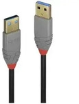 LINDY USB-Kabel USB 3.2 Gen1 USB-A Stecker, USB-A Stecker 2.00m Schwarz 36752