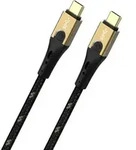 Oehlbach USB-Kabel USB 3.2 Gen2 USB-C&reg; Stecker, USB-C&reg; Stecker 1.00m Schwarz/Gold