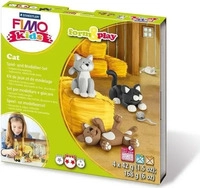 STAEDTLER FIMO kids 8034, ofenh&auml;rtende Modelliermasse, Set Cat mit 4 Bl&ouml;cken 42 g,