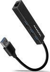 AXAGON HMA-GL3A USB-Hub USB-A (USB 3.2 Gen 1), Kartenleser, RJ45 USB 3.0 5 GBit/s