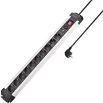 Sygonix SY-4755616 &Uuml;berspannungsschutz-Steckdosenleiste 10fach Silber, Schwarz