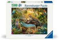 Erwachsenenpuzzle 1500 Teile - Leopardenfamilie im Dschungel