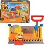 Rubble & Crew - Werkstatt Spielset mit 2 Werkzeug-Aufs&auml;tzen, 1 Rubble Hundefigur,