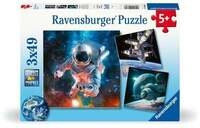 Kinderpuzzle 3x49 Teile - Abenteuer Weltraum