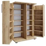 Holz Schrank CD DVD Regal abschlie&szlig;bar Engalo XL