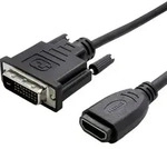 Value DVI / HDMI Adapterkabel DVI-D 24+1pol. Stecker, HDMI-A Buchse 0.15 m Schwarz